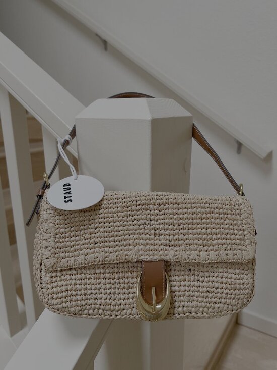 STAUD Handbags - Staud HARLOW RAFFIA BAG NATURAL TAN NWT